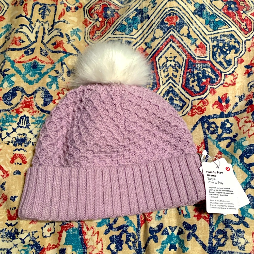 NWT. Lululemon Pom to Play Beanie.